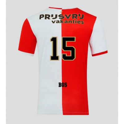 Moški Nogometni dresi Feyenoord Jordan Bos #15 Domači 2025-26 Kratek Rokav Moški Nogometni dresi Feyenoord Jordan Bos #15 Domači 2025-26 Kratek Rokav